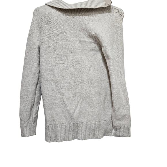 Tommy Hilfiger Beige Cable Knit Quarter Zip Sweater S - Picture 2 of 10